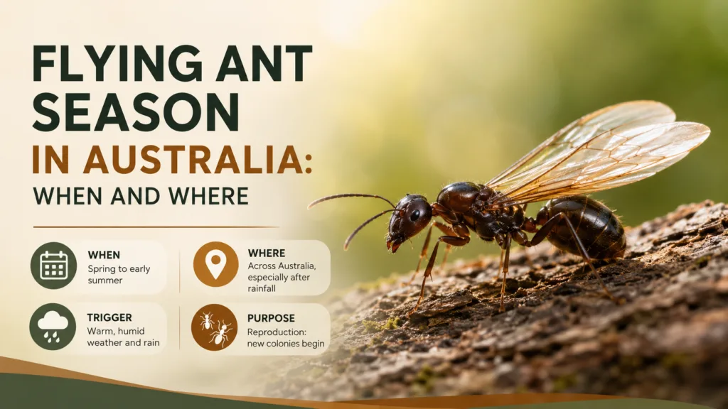 Flying ant season in Australia shows the best time and places to observe these insects during their annual migration.