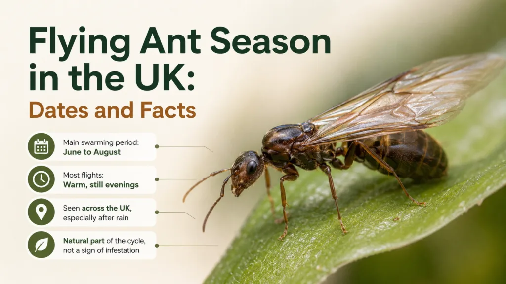 Flying ant season in the UK marks the annual emergence of swarms, typically occurring during warm, dry weather in summer months.