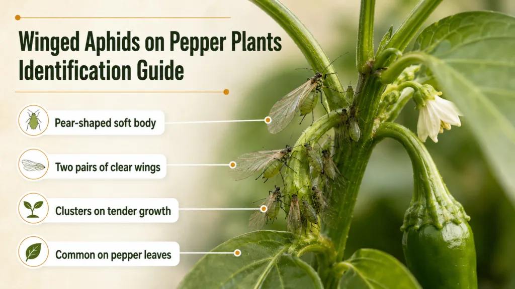 Winged Aphids on Pepper Plants: Identification