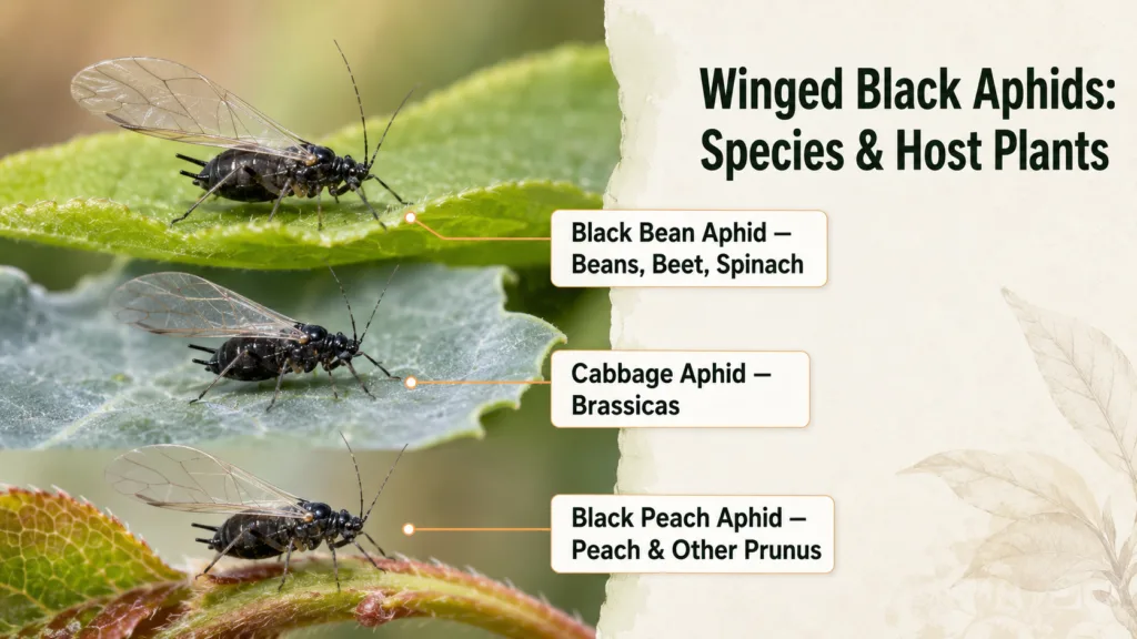 Winged Black Aphids: Species and Host Plants