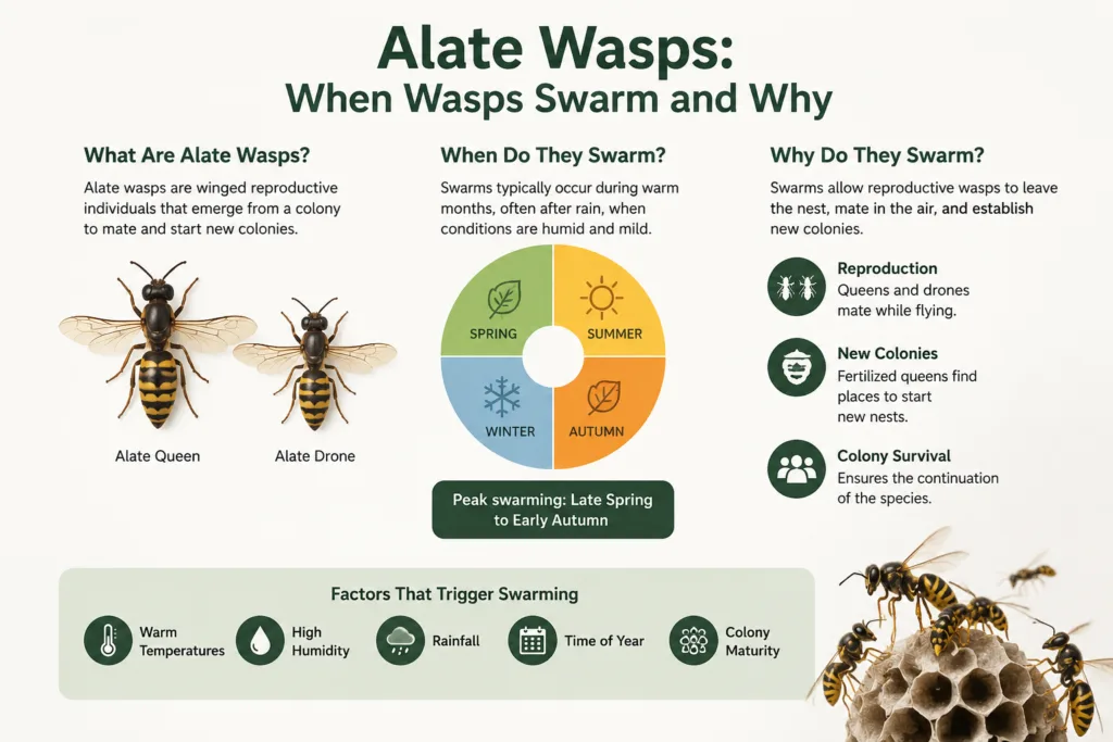 Alate Wasps: When Wasps Swarm and Why