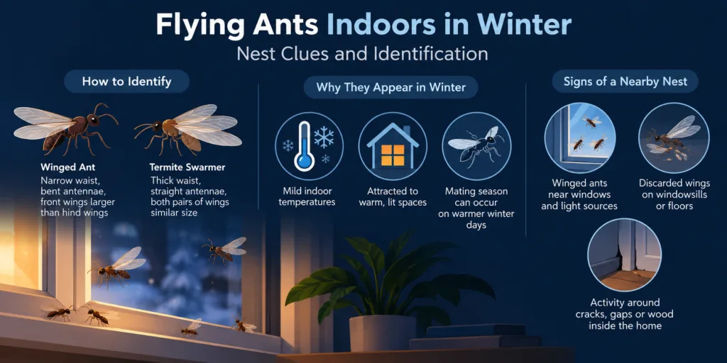 Flying Ants Indoors in Winter: Nest Clues and Identification